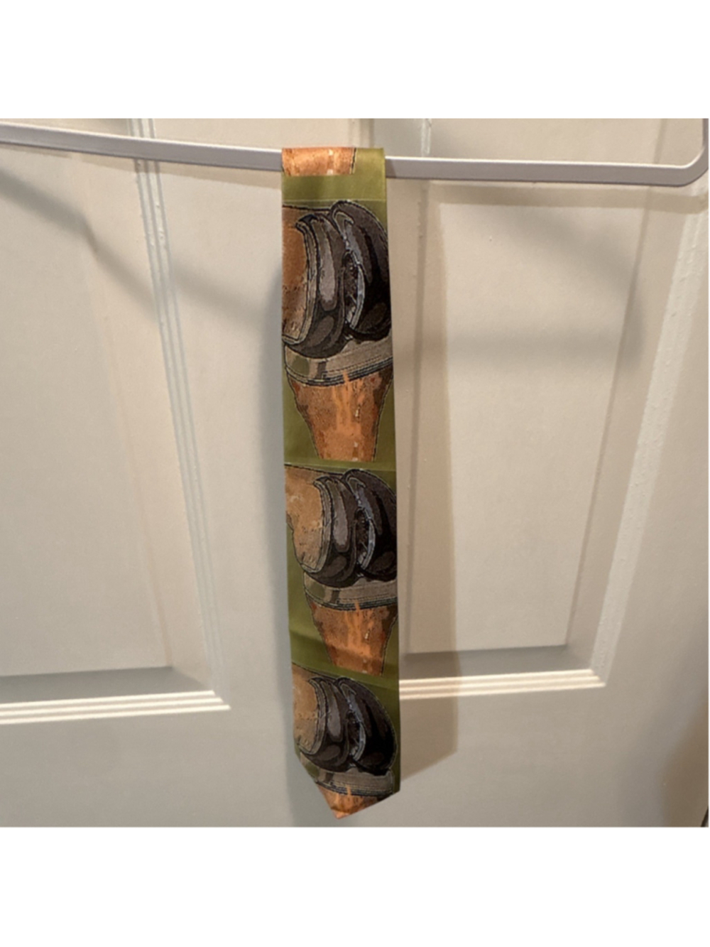 Zazzle Polyester Tie Abstract Novelty Green Brown Black Men's Woven Pointed